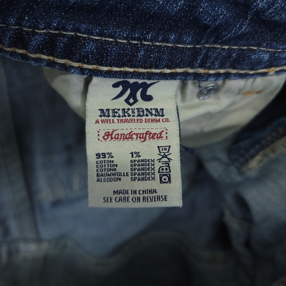 MEK DNM USA New Mazatlan CAPRI Buckle Crop Pants Denim Jeans Size 29 - Picture 10 of 10